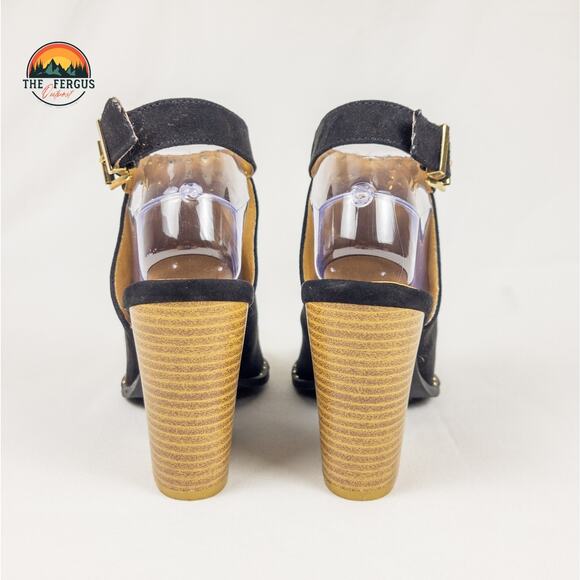 NWT Qupid Women Fashion Vegan Suede Cut Out Peep Toe Block Stacked Heel Size 7.5 - Picture 6 of 12